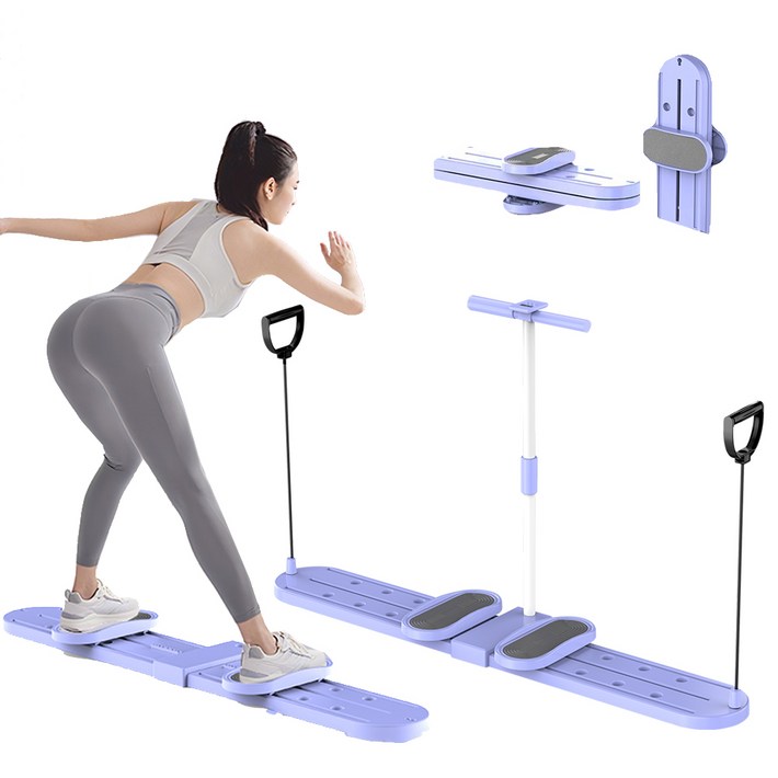 YONO 접이식 스케이트 다리운동기구 허벅지 내전근 코어 하체 운동기구, 퍼플