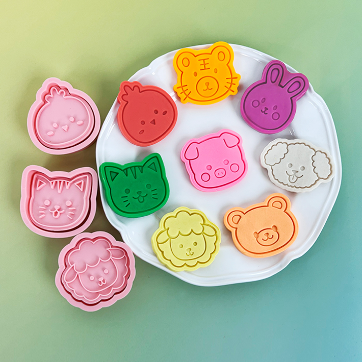 밀대 증정 캐롯캐롯 동물얼굴 쿠키틀 클레이몰드 베이킹도구 8종