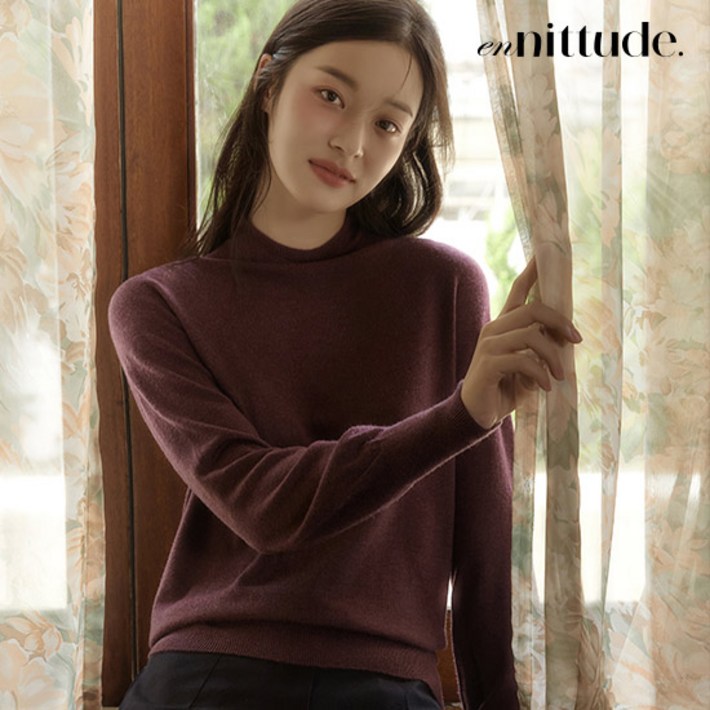 엔니튜드 홀가먼트 모달 울 카울넥 풀오버 니트 1종딥그린,플럼 엔니튜드 홀가먼트 모달 울 카울넥 풀오버 니트 1종딥그린,플럼