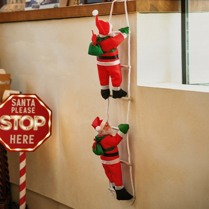 MIYAO 줄줄이 벽타는 산타 크리스마스 장식 소품 크리스마스트리 꾸미기