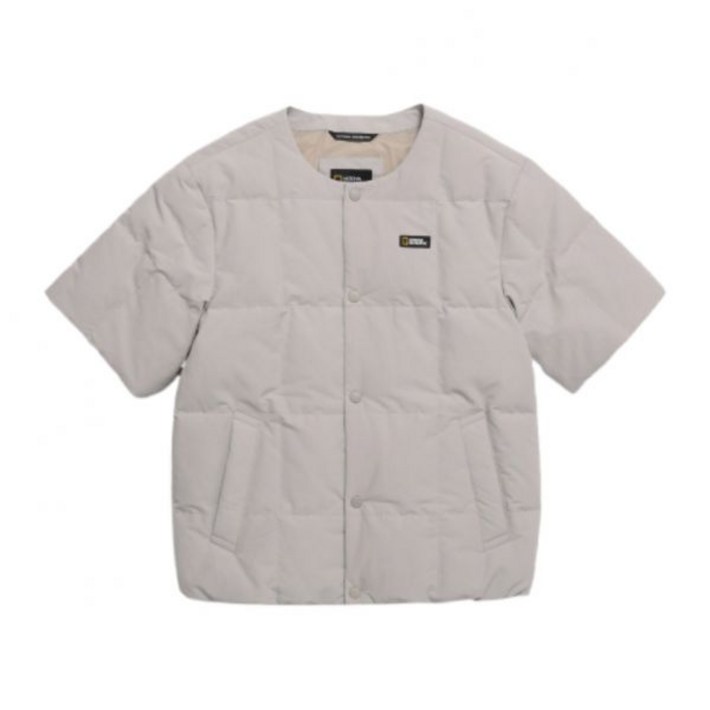 내셔널지오그래픽 N244UDW921 헤론 U넥 경량 다운 반팔 점퍼 베이지 매장정품 166809