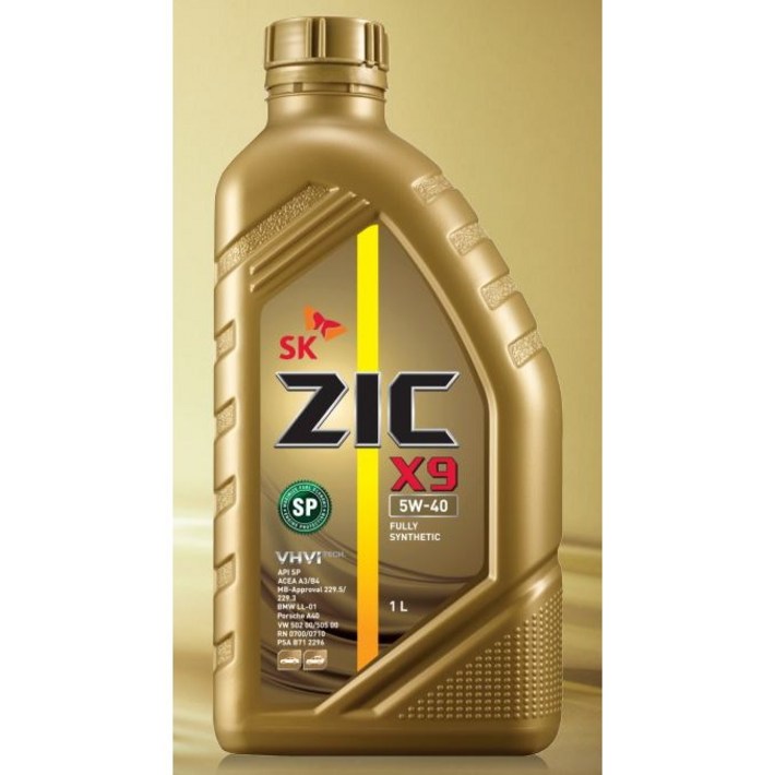 오일마트 지크 SK ZIC X9 5W40 1리터 100합성엔진오일 가솔린 LPG