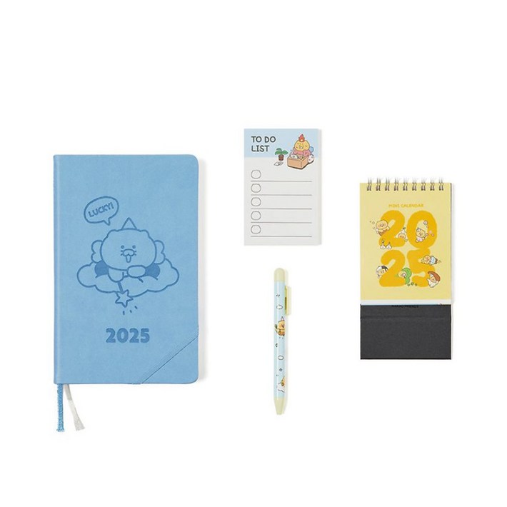 카카오프렌즈 2025 요정 다이어리 세트 춘식이 날짜형 다이어리펜메모지캘린더, 단품