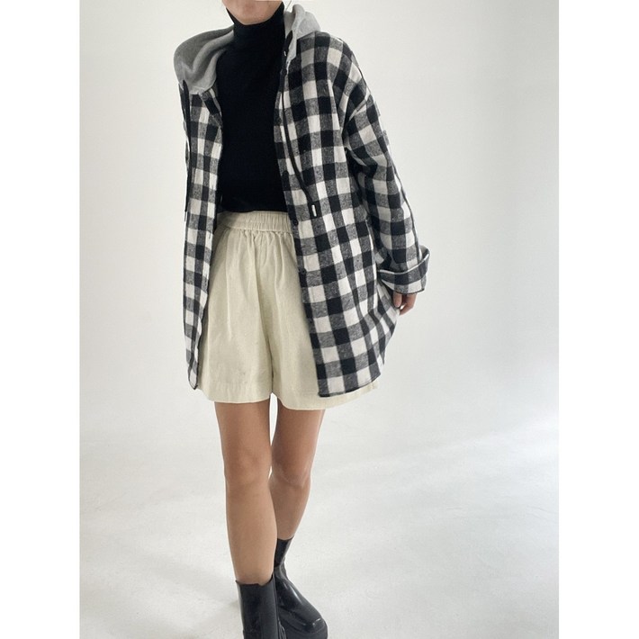 더바이원 4477골덴 반바지 코듀로이 버뮤다 밴딩 팬츠 3color