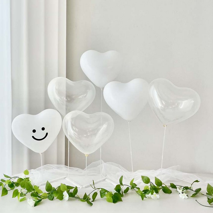 연지마켓 하트 풍선 생일 브라이덜 파티 용품 스마일 따가움없는 가로스탠드 세트