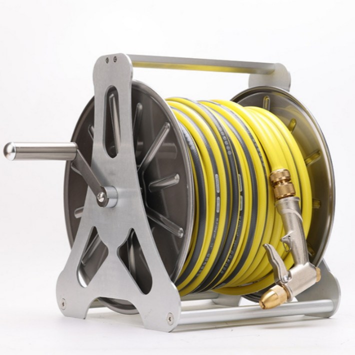 72m 최고급분사기 옐로우 릴호스 스테인레스 릴 호스 고압분사기 정원 호수 물