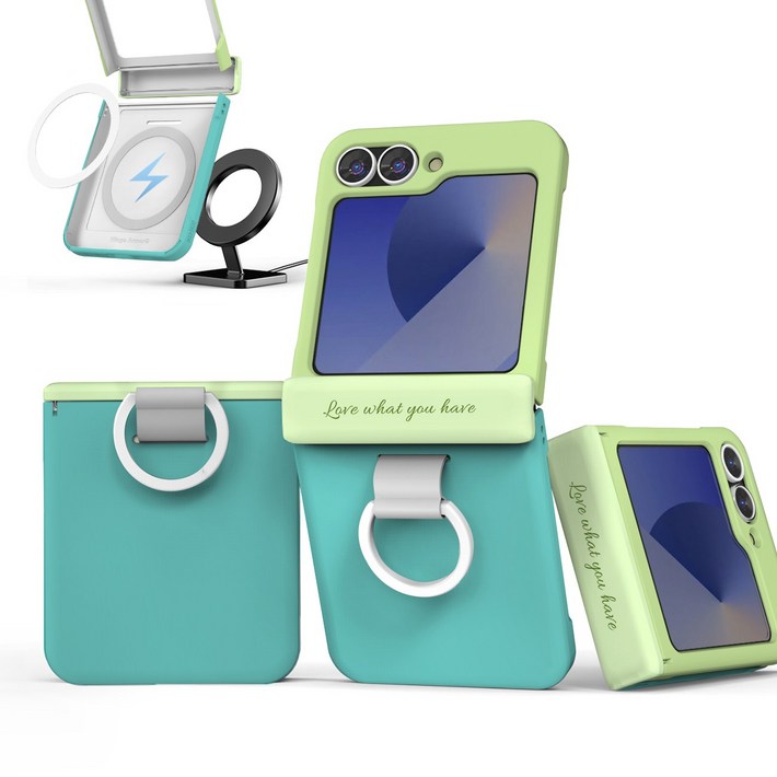 이디즌 갤럭시 Z플립 6  플립5 케이스 링 케이스 힌지보호 슬림 하드 케이스 링고리 맥세이프 지원 자석 내장케이스