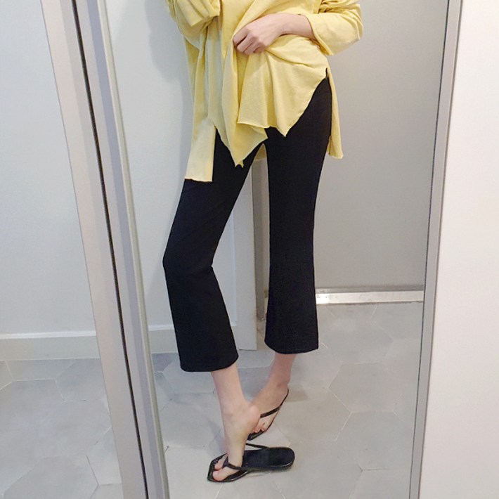 슬림라인 트임 밴딩바지 3color  예쁜라인 8.5부 기장  부츠컷레깅스  빅사이즈 트레이닝 F4XL