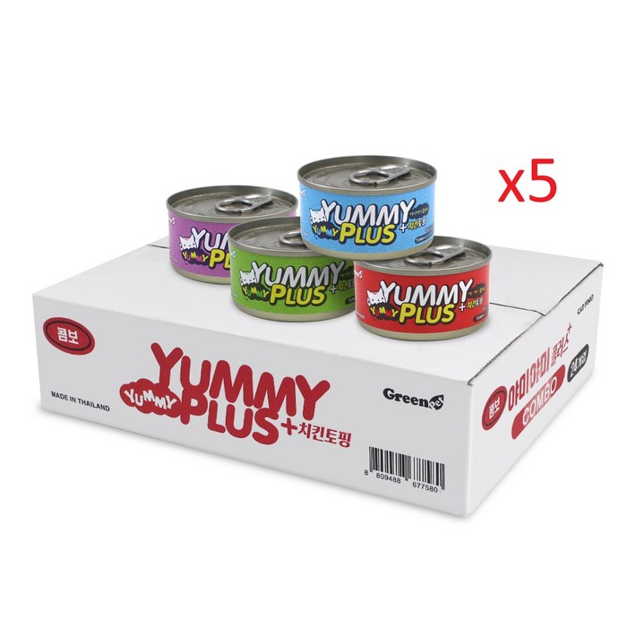 야미야미플러스 5박스 고양이캔 고양이간식, 120개, 80g, 콤보