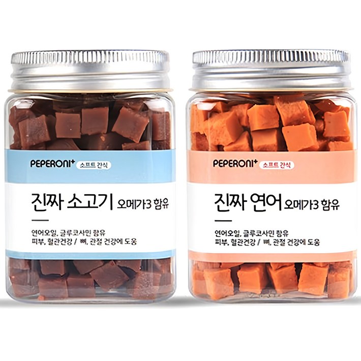 페페로니 강아지 오메가3 트릿, 소고기  연어, 180g, 1세트