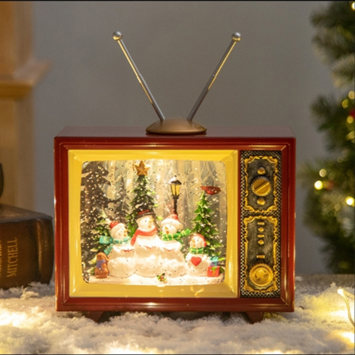 5시주문건 당일배송 fooi 오리지널 디자인 LED 조명 멜로디 TV 오르골 크리스마스 소품 빠른배송, 1개