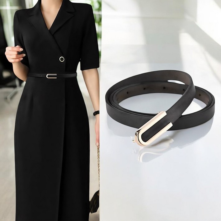 앞날앤 여성 원피스 슬림 가죽 벨트