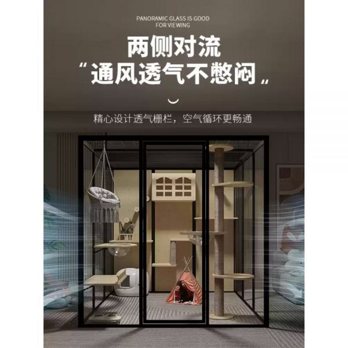 파노라마 유리 고양이 빌라 맞춤형 캐비닛 방 cattery 대형 럭셔리 초대형 케이지 애완 동물 가게 집