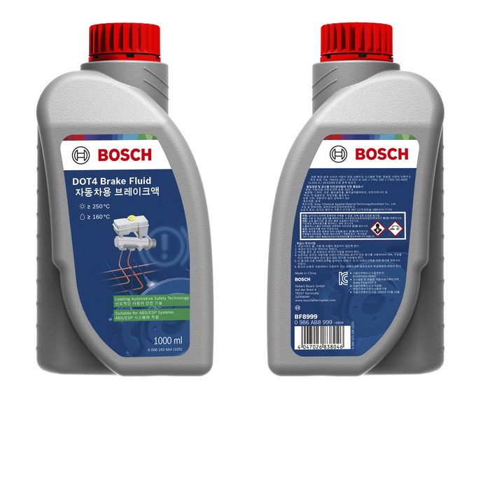 보쉬 브레이크액 DOT4 자동차 차량용 브레이크오일 1L