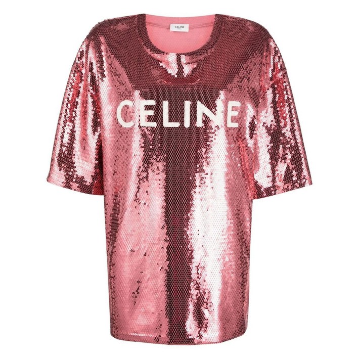 셀린느 로고 프린트 시퀸 장식 탑