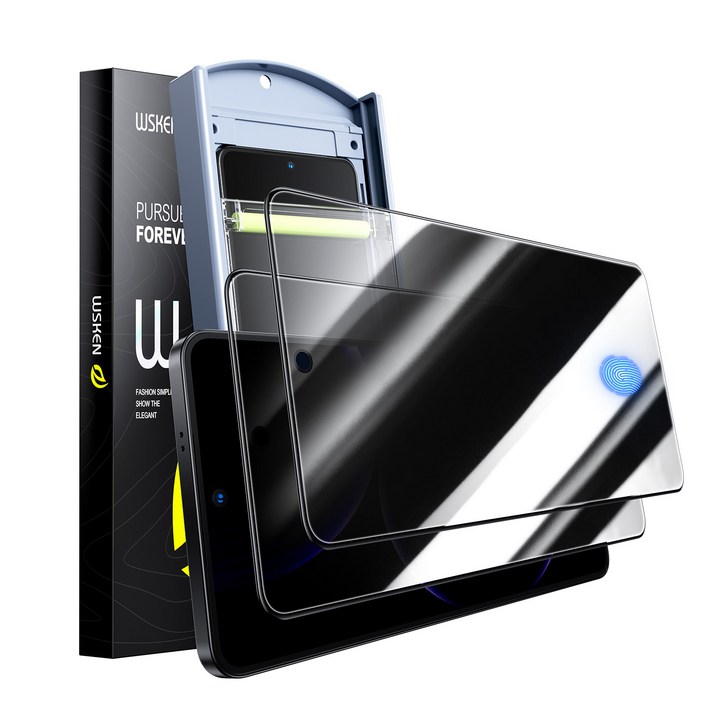 WSKEN 사생활보호 지문방지필름갤럭시 S25 울트라엣지 Easy 자동부착 지문인식지원, 2개