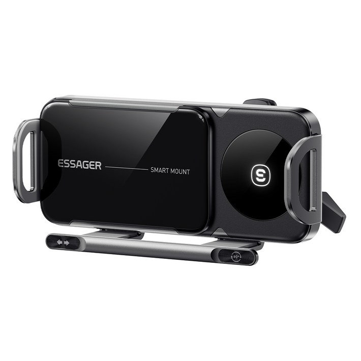 Essager 갤럭시 Z폴드 56 호환 15W 핸드폰 차량용 고속 무선충전 거치대, 그레이