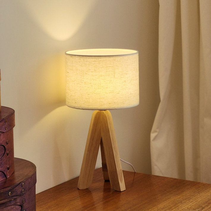 도르리 북유럽 플리츠 램프 갓 원목 LED 무드등 스탠드