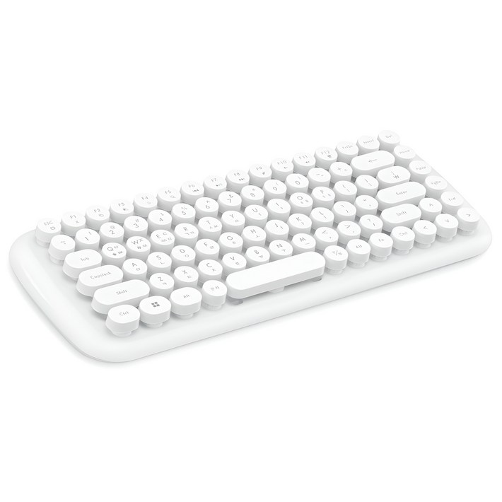 엑토 레트로 팝 미니 블루투스 무선 텐키리스 키보드, 화이트, BTK03, 상품기술서참고