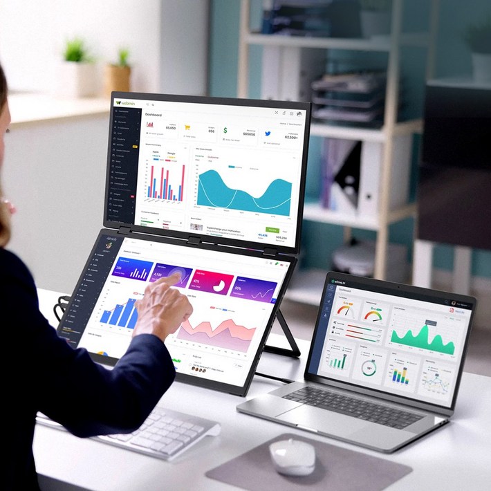 모비디안 ZEUSLAP 제우스랩 Z15WT 15.6인치 39.6cm 듀얼 휴대용 포터블 터치 모니터 HDR 삼성 DEX 지원 게이밍, 제우스랩 Z15WT 포터블 모니터, 39.6cm