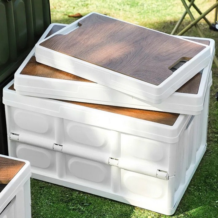 명신키키 캠핑테이블 수납정리함 캠핑폴딩박스테이블 상판, 화이트