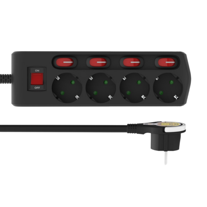 개별 멀티탭 접지 절전 납작 멀티콘센트 4구