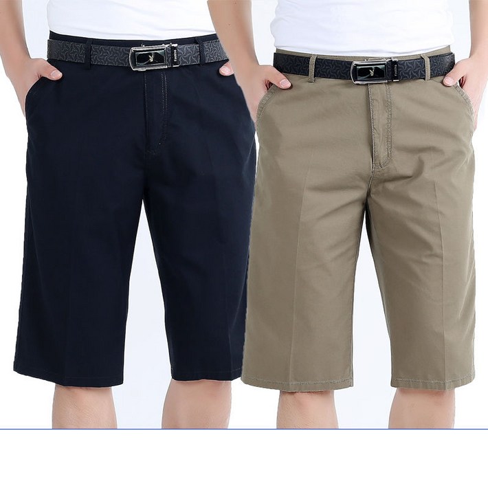 11 중년 남성 반바지 여름 얇은 7부 바지 정장 반바지 캐주얼 빅사이즈 남자 중장년 반바지 CJJ