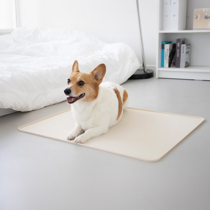 플리다스 착붙 실리콘 배변매트 논슬립 배변판, 베이지, 1개