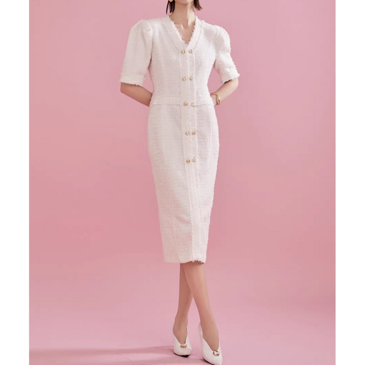 엔피엘 여성 트위드 롱원피스 고급정장 하객룩