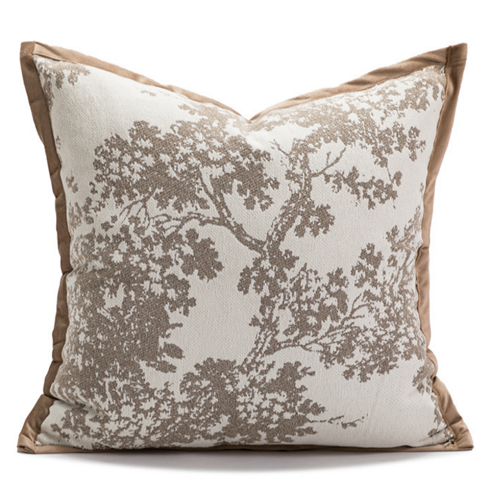 빅무드 유럽풍 럭셔리 쇼파 쿠션 국산솜 포함, 야생화브라운