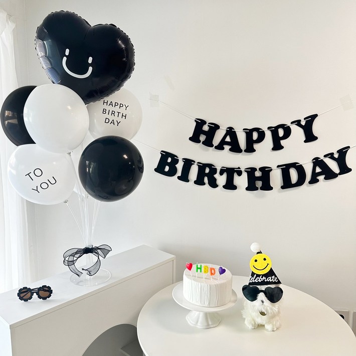 파티굿즈 하트풍선세트 남친 여친 생일파티세트 파티용품 생일풍선