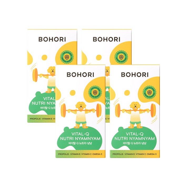 보호리 강아지 바이탈Q 뉴트리냠냠 영양제 150g 15p, 15회분, 호흡기기관지, 4개