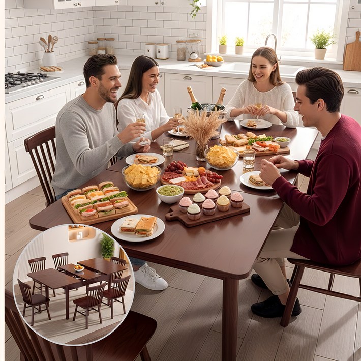 사각 확장형 식탁 테이블 다용도 거실