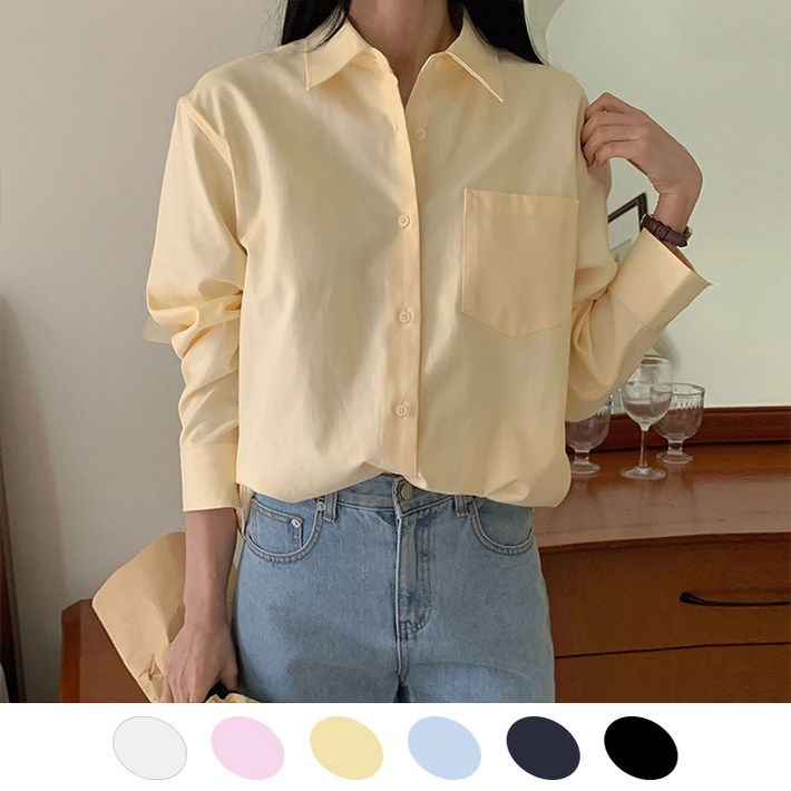 오버나인 여자 여성 스탠다드핏 옥스포드 코튼 탄탄 셔츠 오버나인 여자 여성 스탠다드핏 옥스포드 코튼 탄탄 셔츠