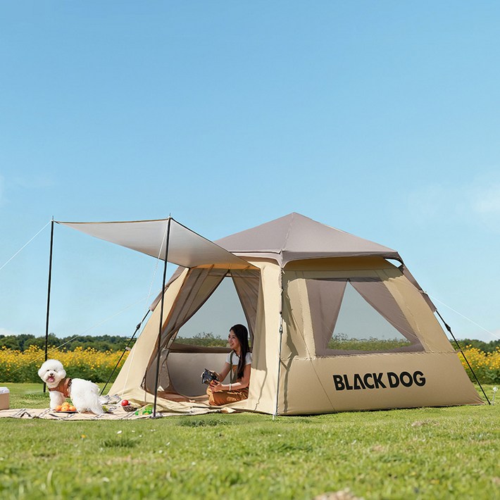 BLACKDOG 원터치  오토 자동텐트 2도어 2윈도우  초경량 그늘막 실버코팅2.1  210210135 CBD2550WS016