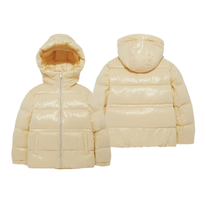 [매장판] 노스페이스 키즈 걸스 여아 글리터 RDS 오버핏 다운 자켓 라이트 옐로우 NJ1DQ58U