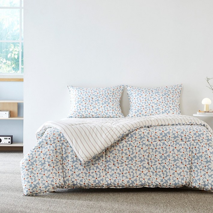 모던하우스 인천점  소프트워싱 리버시블 차렵이불 퀸 포지블루 CV0225169