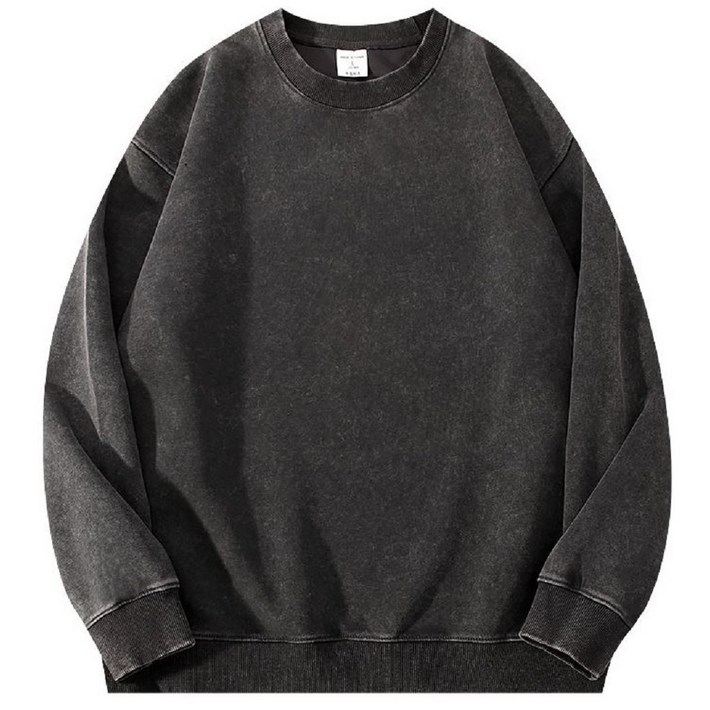 워싱 워시드 긴팔 남성 여성 맨투맨 티셔츠 어메리칸 빈티지 두툼한 350g 고급 면