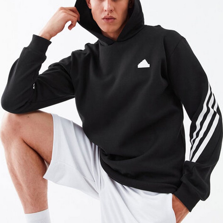 아디다스 남성 후드티 검정 긴팔 후디 간절기 티셔츠 삼선 후드티 베이직 긴팔 데일리 후디