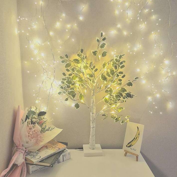 인테리어 감성 LED 화이트 트리 자작 나무 무드등