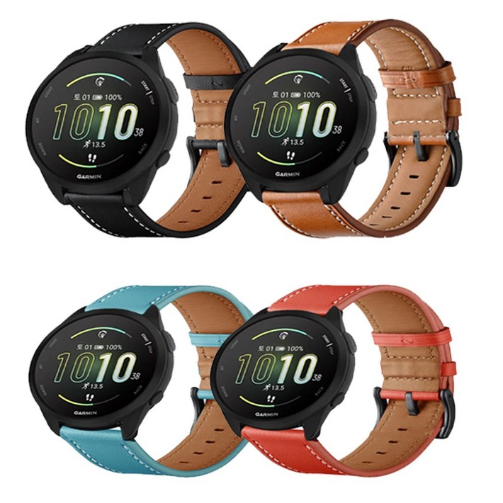 가민 코로스 페이스3 고급 가죽 시계줄 스트랩 밴드 줄 22MM, 1개
