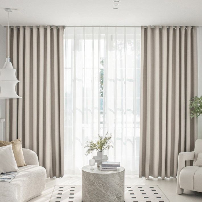 셀미닉 99 빛차단 암막 커튼 단열 먼지없는 호텔식 아일렛형