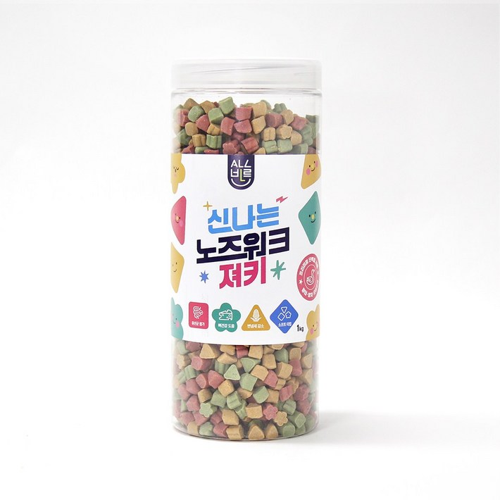 하우펫 올바른 노즈워크 져키간식 훈련용 유산균 대용량 강아지 큐브 트릿, 1kg, 1개, 혼합맛