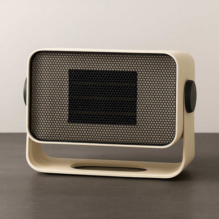 2026년형폭스룸 코지히트 PTC 미니 온풍기 욕실온풍기 벽걸이 캠핑용 팬히터 사무실 가정용 저전력 500W 탁상용 책상용, 베이지