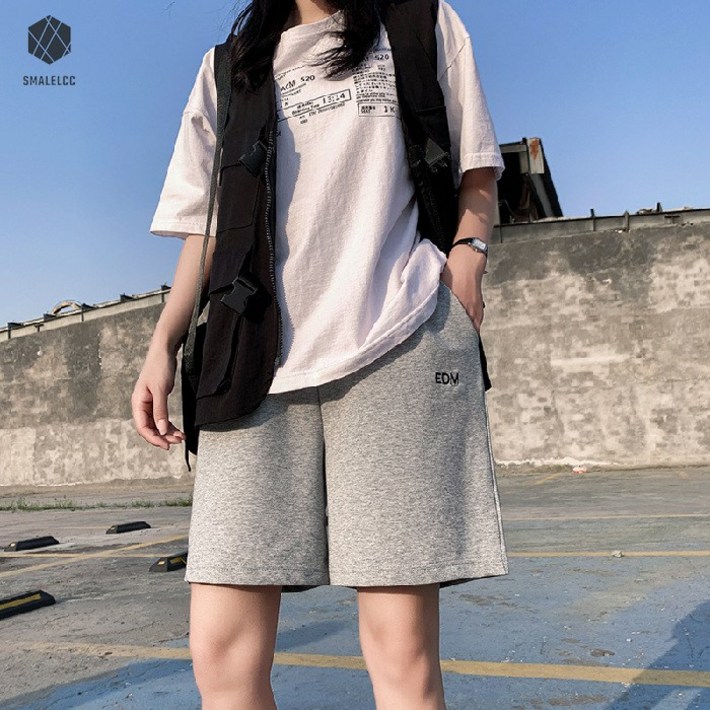 SMALELCC 여름 데일리 캐주얼 반바지 컴포트 밴딩 트레이닝 바지