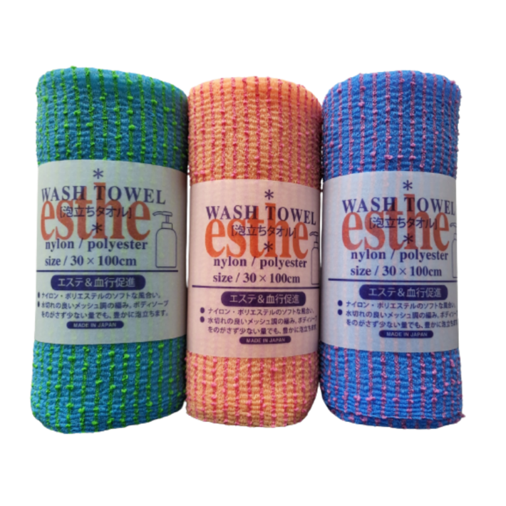 일제 일본 WBT003 에스더 소프트 부드러운 타입 샤워타올 3개샤워타월 목욕 거품