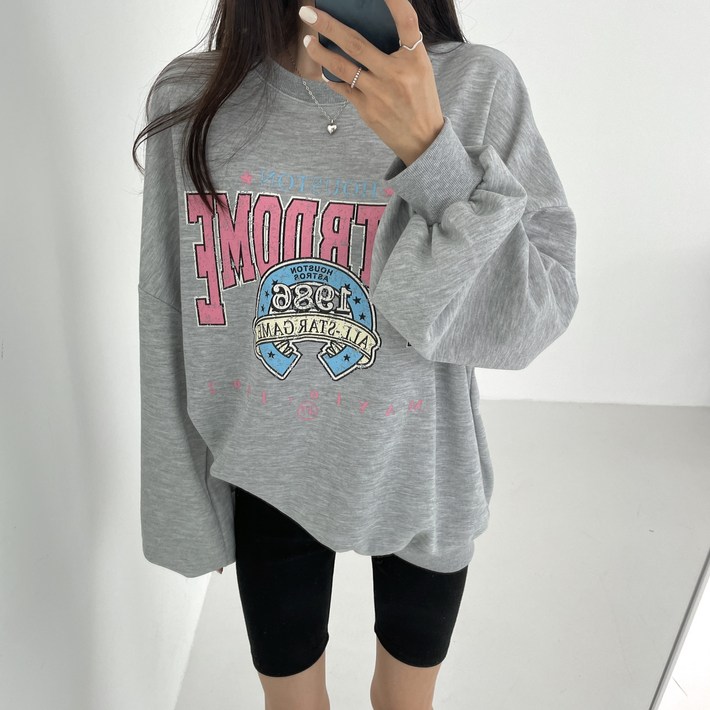 잇츠심플 여성용 빈티지 루즈핏 맨투맨 잇츠심플 여성용 빈티지 루즈핏 맨투맨
