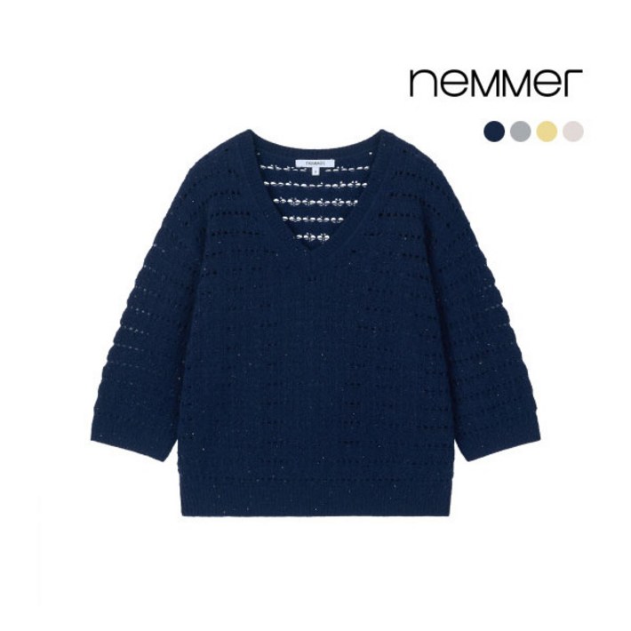 네메르 상시가 119,000원 26SS 스프링 캐시미어울 스카시 니트  슬리브리스 이너