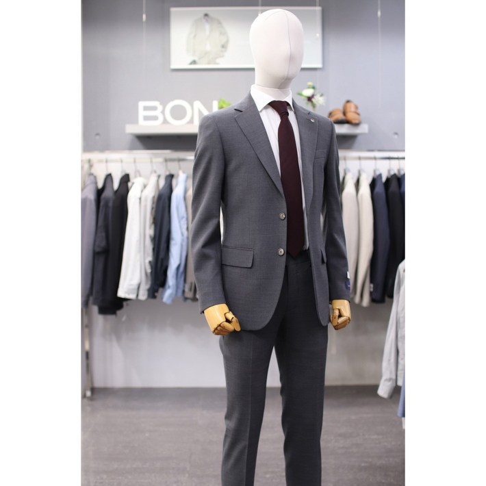 BON 정장 BN4MJ079GY 그레이 이태리 수입 순모 스판 원단 수트