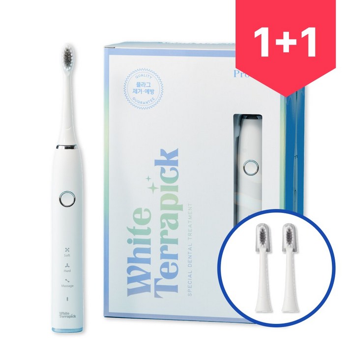 치과약국판매 프로벨 음파전동칫솔 저자극 방수 1년무상AS 칫솔모2개포함, 화이트테라픽 음파칫솔, 화이트, 2개